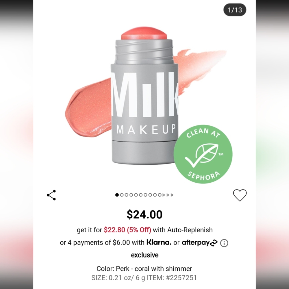 NIB perk milk cream blush